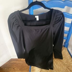Hayden 3/4 Sleeve Black Top